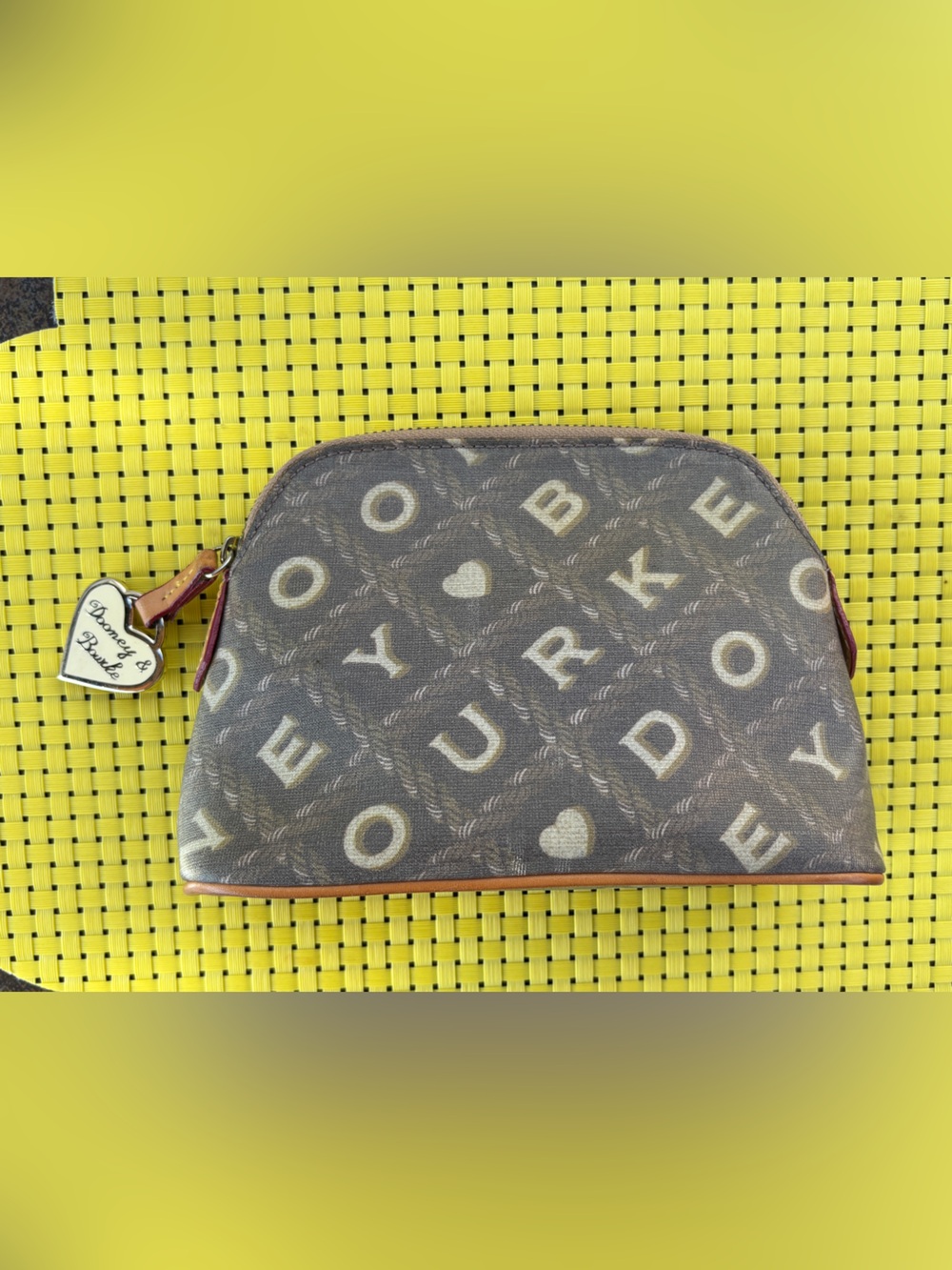 Dooney & Bourke Coated Canvas "Crossword" Monogram Cosmetic Case